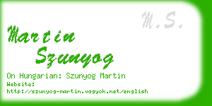 martin szunyog business card